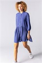 Denim Blue Dropped Waist Shirt Dress, Image 2 of 4