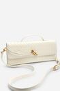 Cream Petal Envelope Style Woven Clutch Bag, Image 4 of 4