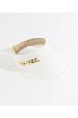 White Khari - Embellished Straw Visor - White, Image 2 of 2