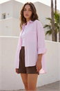 PINK Petite Stripe Buttoned Front Pocket Shirt, Image 1 of 4