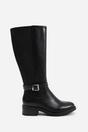 Black 'Bode' Knee High Boots With Buckle Detail, Image 2 of 4