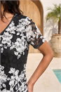 Black Floral Lace V-Neck Top, Image 4 of 4