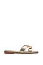 Gold 'Charley' Open Toe Slip On Slider Sandals With Square Toe, Image 1 of 5