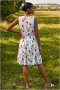 Blue Petite Strawberry Tie Waist Dress, Image 2 of 4