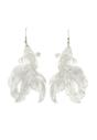 White Hollow Fish Shaped Earrings, Image 1 of 5