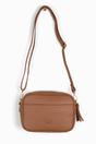Tan Faux Leather Crossbody Camera Bag, Image 1 of 3