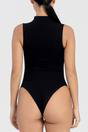 Black Sleeveless Turtleneck Sculpting Bodysuit, Image 5 of 5