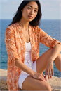 CORAL Petite Leaf Print Longline Shirt, Image 2 of 4