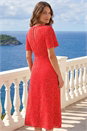 Red Petite Polka Dot Midi Dress, Image 3 of 4