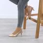 Rose Gold Mid Heel Slingback Pointed Toe Court Shoes, Image 5 of 6