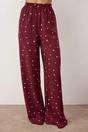 Burgundy WOVCOR Burgundy 2-Piece Printed Woven Pajama Set, Image 2 of 3
