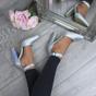 Silver High Heel Ankle Strap Pointed Toe Mermaid 2 Part Shoes, Image 5 of 6
