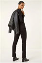 Black Cowl Neck Premium Stretch Top, Image 3 of 5