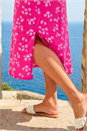 PINK Dandelion Print Midi Dress, Image 4 of 4