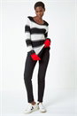Red One Size Stretch Knit Gloves, Image 3 of 5