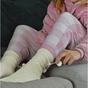 Cream 1 Pack Ladies Warm Alpaca Wool Pom Pom Bed Socks, Image 3 of 5