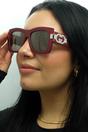 Red Square Red with Silver Grey with Light Silver Mirror GG1688S, Image 5 of 6