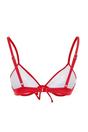 Red WOVCOR Red Bow Detail Padded Balconette Bikini Top, Image 4 of 5