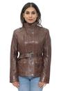 Brown Military Style Leather Biker Jacket, Image 1 of 4