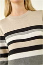 Stone Petite Stripe Round Neck Jumper, Image 5 of 5