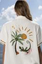 Orange Tropical Muslin Pyjama Short Set, Image 5 of 5