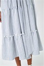 Blue Tiered Cotton Halter Neck Stripe Dress, Image 4 of 5