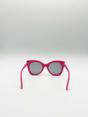 Pink Oversized Round Cat-Eye Sunglasses, Image 7 of 7