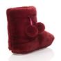 Burgundy Faux Fur Lined Slip On Memory Foam Mules Slippers, Image 4 of 6