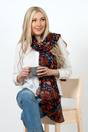 Blue Mosaic Floral Lightweight Scarf, Image 1 of 3