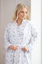 Navy Camille Lingerie Navy 100% Cotton Lightweight Porcelain Floral Wrap, Image 4 of 7