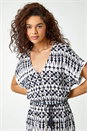 Ivory  Aztec Button Down Midi Dress, Image 5 of 6