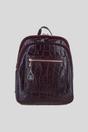 Wine Real Leather Backpack with Multiple Pockets and Gold-Tone Hardware, Image 1 of 4