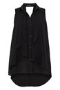 Black Waterfall Detail Blouse, Image 4 of 4