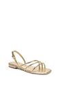 Gold XY LONDON Gold 'Mary' Square Toe Strappy Slingback Flat Sandals, Image 2 of 6
