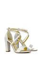 Ivory XY LONDON Ivory 'Briella' Strappy Sandals With High Block Heels, Image 2 of 5