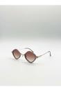 Beige Diamond Shape Sunglasses in Nude, Image 2 of 6