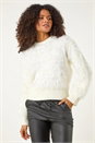 Ivory  Dusk Fluffy Knit Jumper, Image 4 of 5