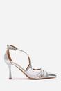 Silver 'Kiara' Strappy Pointed Toe High Mesh Heels, Image 1 of 4