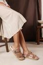 Camel Avenue Buckle Footbed Suede Sandal, Image 6 of 6
