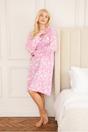 Light Pink Camille Lingerie Light Pink 100% Cotton Knee Length Long Sleeved Nightdress, Image 3 of 6