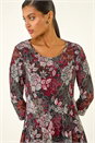 Red Floral Puff Print Hanky Hem Top, Image 1 of 5