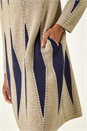 Navy  Abstract Knit Jumper Dress, Image 5 of 5