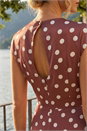Chocolate Polka Dot Boat Neck Dress, Image 4 of 4