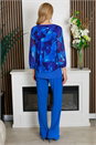 Blue Julianna Printed Stretch Top, Image 3 of 4