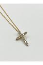 Gold Diamante Cross Necklace - Gift Boxed, Image 2 of 6