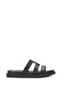 Black XY LONDON Black 'Aurelia' Flat Slider Sandals With Comfortable Footbed, Image 1 of 6