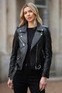 Black Ashwood Leather Black 'Stella' Real Leather Fashion Biker Jacket, Image 1 of 5