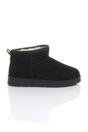Black AJVANI Black Faux Fur Lined Mini Ankle Boot Slippers, Image 1 of 5
