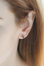 Green Gold Round Emerald Green CZ Studs, Image 2 of 3