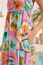 Pink Postcard Print Ric Rac Maxi Dress , Image 4 of 4
